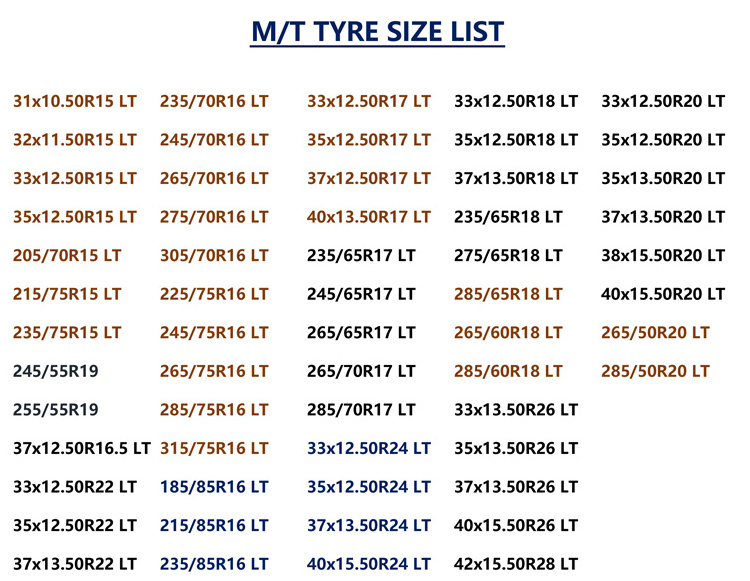 China High Quality M/T Tyre 31X10.50R15LT LT225/245/265/285/305/315/75R16 SUV Comforser CF3000 Cross Country Mud Snow Tyre