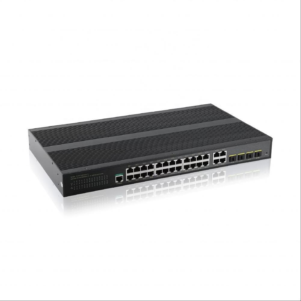 24 Gigabit 4 SFP Industrial Ethernet Switch Board 1000Mbps Uplink Faceplate Rack Mount Industrial Core Network Switch