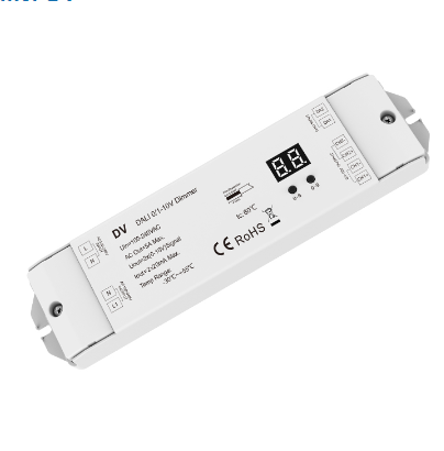 AC 2 channel DALI 0-10V 1-10V Dimmer  2 DALI address 100-240VAC 20mA/CH DALI light controller