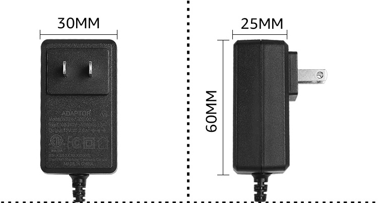 Gonine 24V 2.5A 60W AC DC Power Supply Adapter with 5.5mm x 2.5mm Male DC Power Plug Jack Connector for 24 Volt Devices