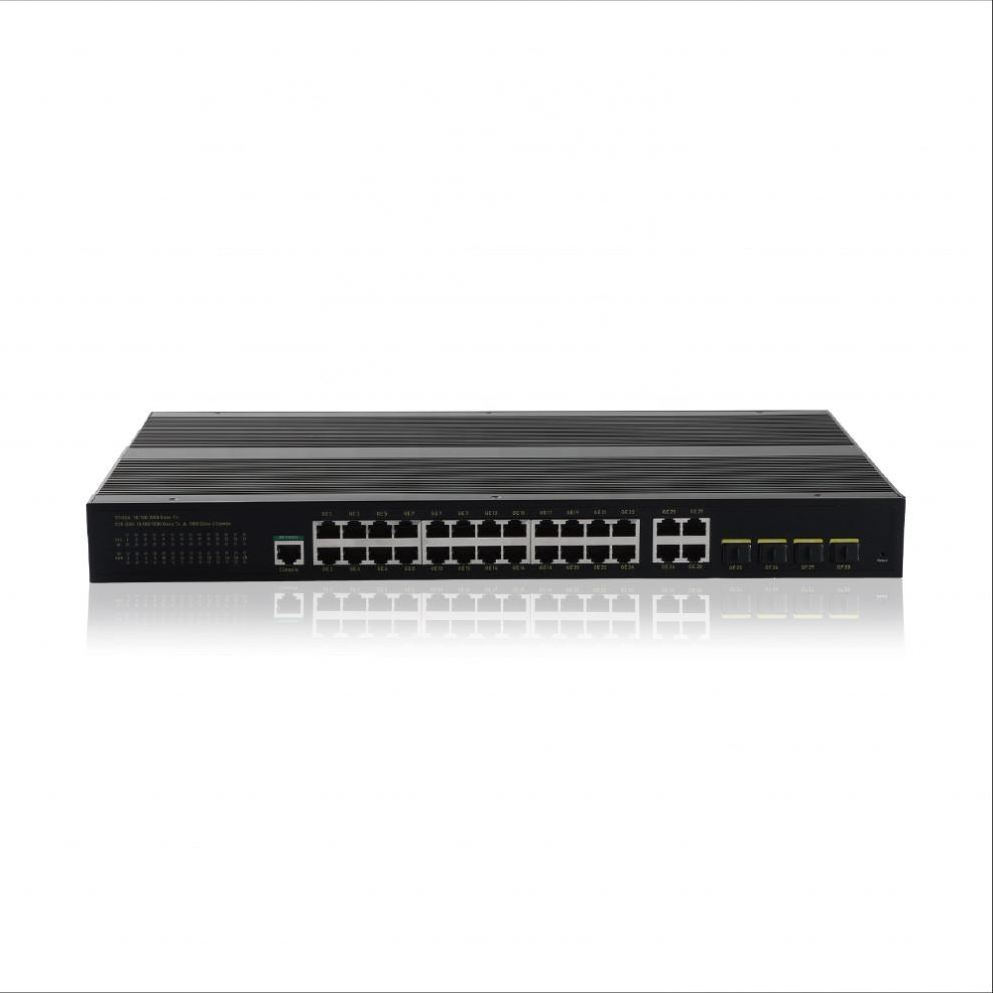 24 Gigabit 4 SFP Industrial Ethernet Switch Board 1000Mbps Uplink Faceplate Rack Mount Industrial Core Network Switch