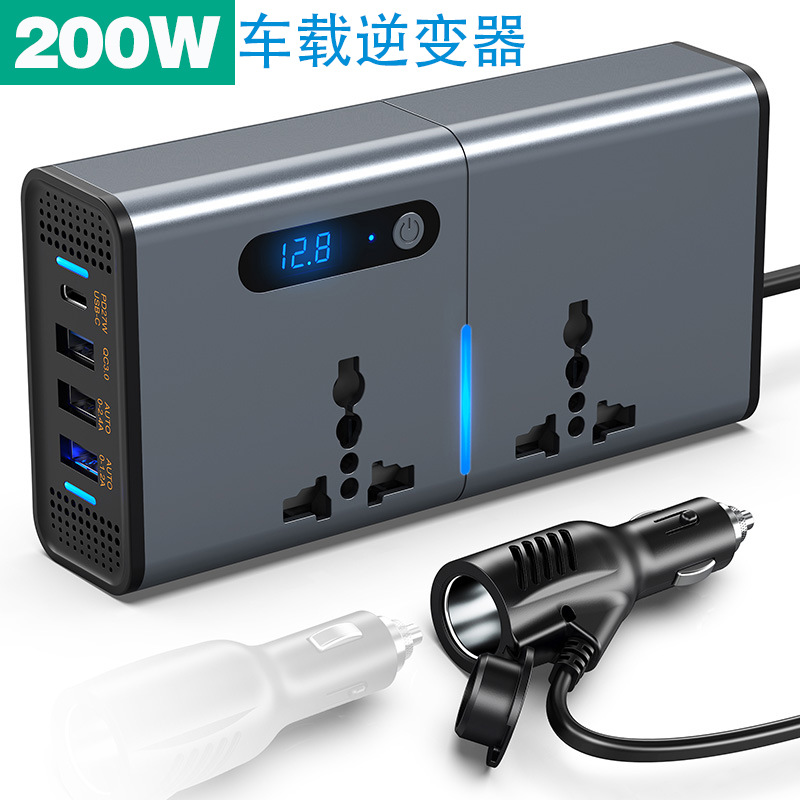 Usa Uk European Universal Socket Power Inverter DC AC Converter 12V 24V To 110V 120V 220V 230V Car Inverter 200w