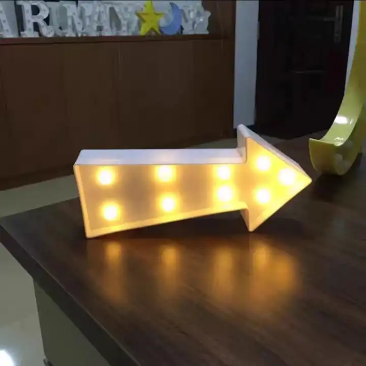 Arrow Shaped Table Lamp Battery Operated Marquee Letter Light With Bulb 3d Led Night Lights For Kids Room Party Shop