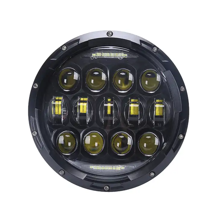 75w off-croad EMC plug and play 7 inch round driving light with halo 7'' led headlamp with hi lo beam for Jeep