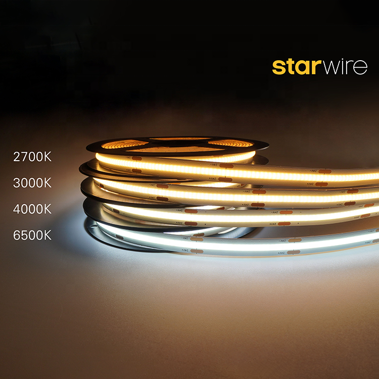 cob led strip light 24v 480led ce rohs ul 5 years warranty 2700K 3000K 4000K 6500K flexible COB led strip light