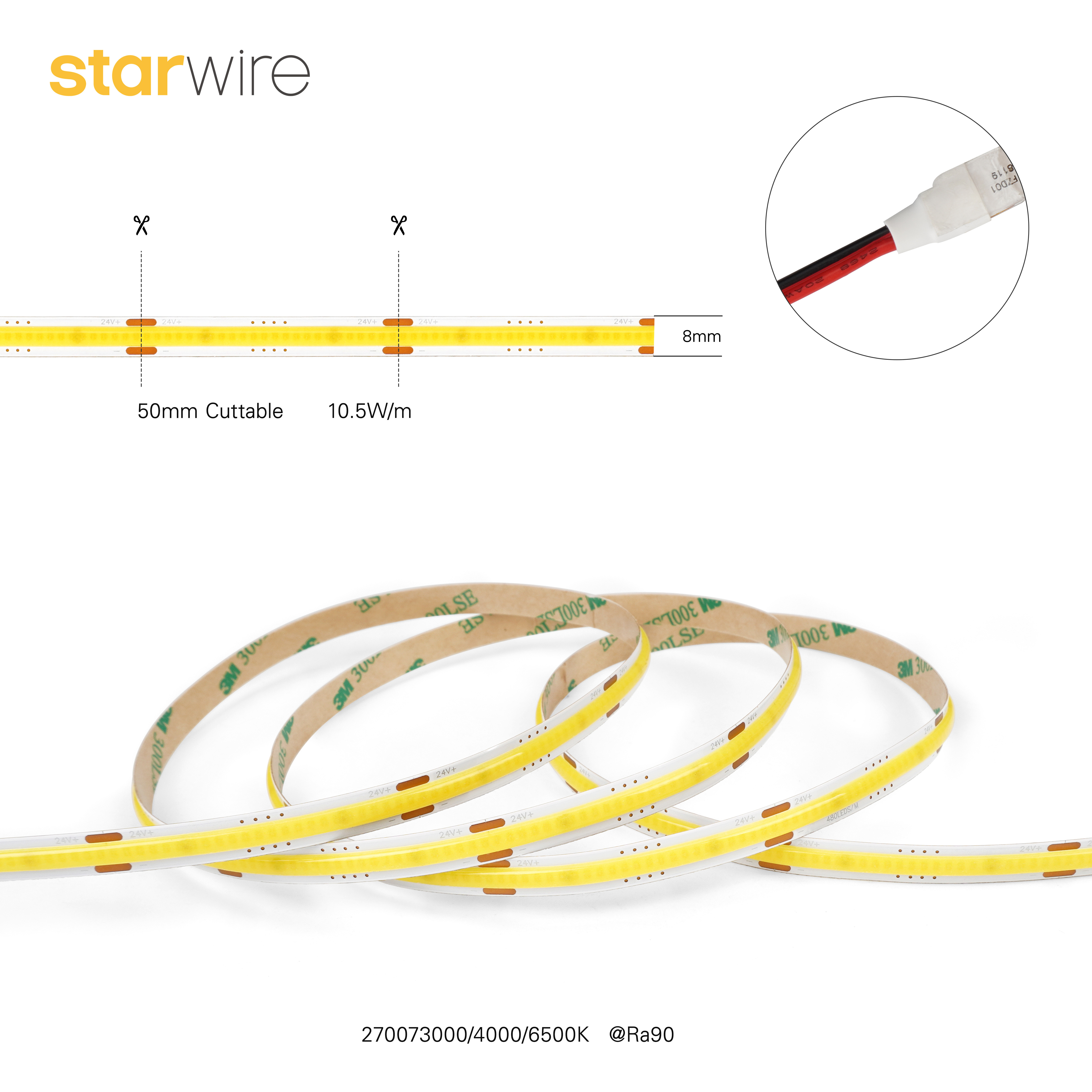 CE Rohs LED Light COB Addressable 480 LEDs DC24V Flexible COB Digital Led Pixel Strip