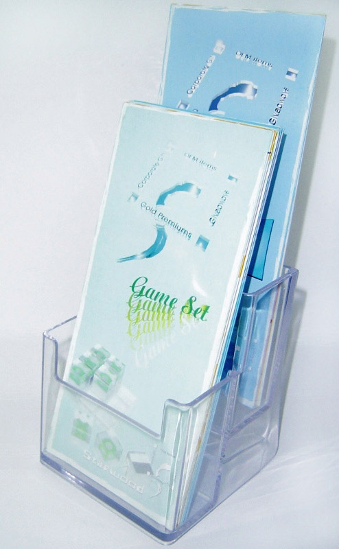 Acrylic Brochure holder leaflet stand 1/3 A4 size flyer dispenser Trifold Freestanding Counter menu display portrait