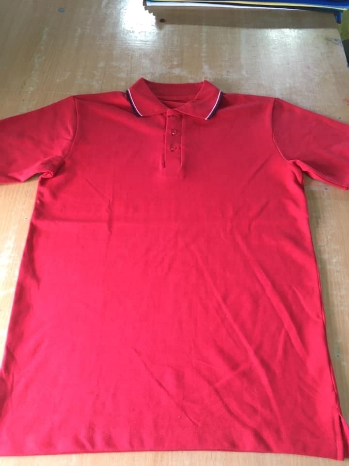 Double Knit Red and Black Color Combination Polo Collar Men T-shirts Custom Logo Printing Polo shirts