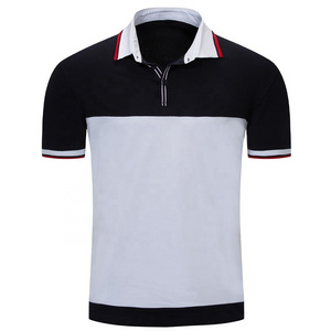 Double Knit Red and Black Color Combination Polo Collar Men T-shirts Custom Logo Printing Polo shirts