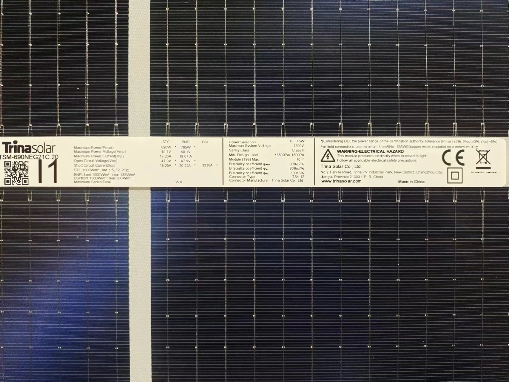 Photovoltaic systems Trina solar Topcon N Type 16BB Bifacial Double glass Solar Panels 670w 680w 690w Power Solar Panel