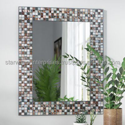 Mosaic Glass Tile Noble Mirrors Edging Glass Mosaic Wall Decoration Bar Decorative Mirror Acrylic Glass Mosaic Tile