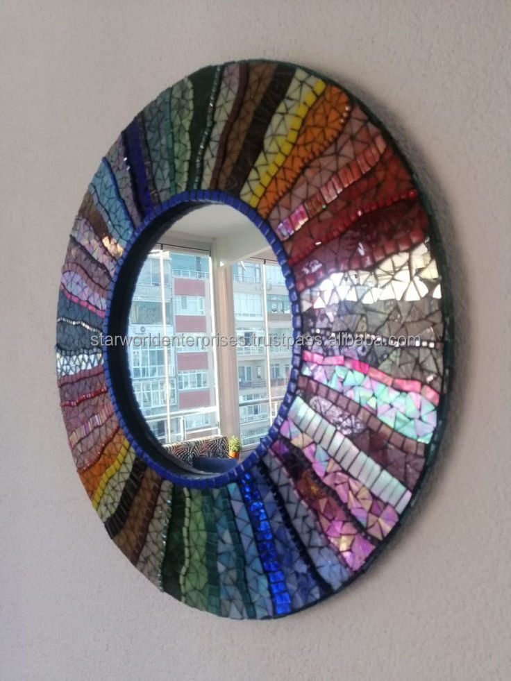 Mosaic Glass Tile Noble Mirrors Edging Glass Mosaic Wall Decoration Bar Decorative Mirror Acrylic Glass Mosaic Tile