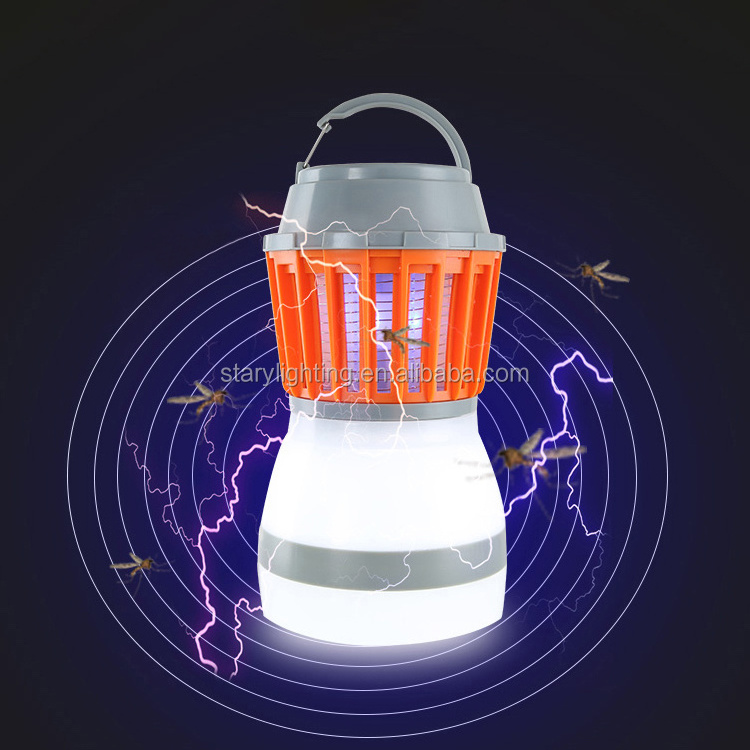 STARYNITE outdoor bug zapper solar rechargeable electric anti mosquito killer repellent lamp uv led lantern