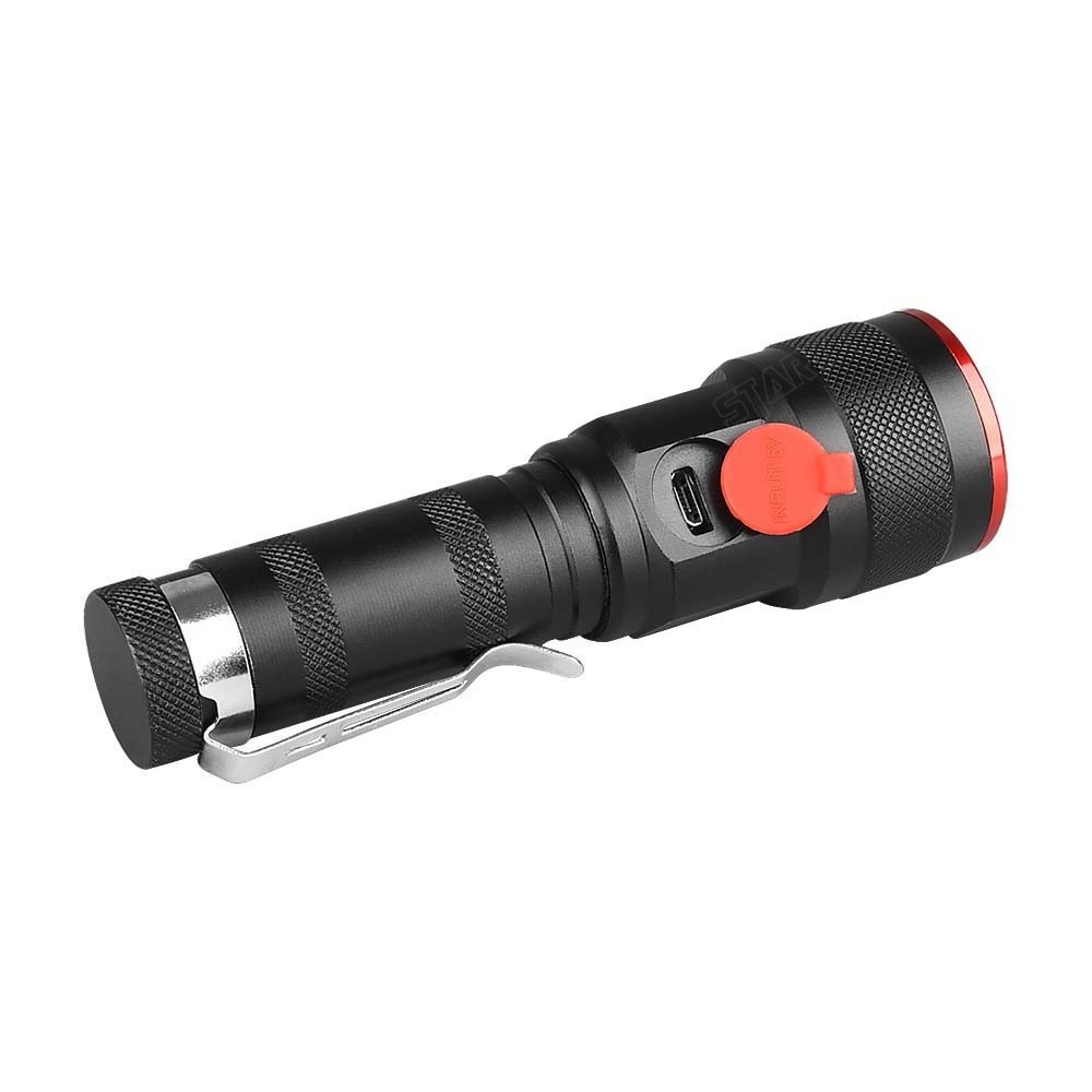 STARYNITE high quality mini charging torch small flat tactical portable led flashlight with micro usb