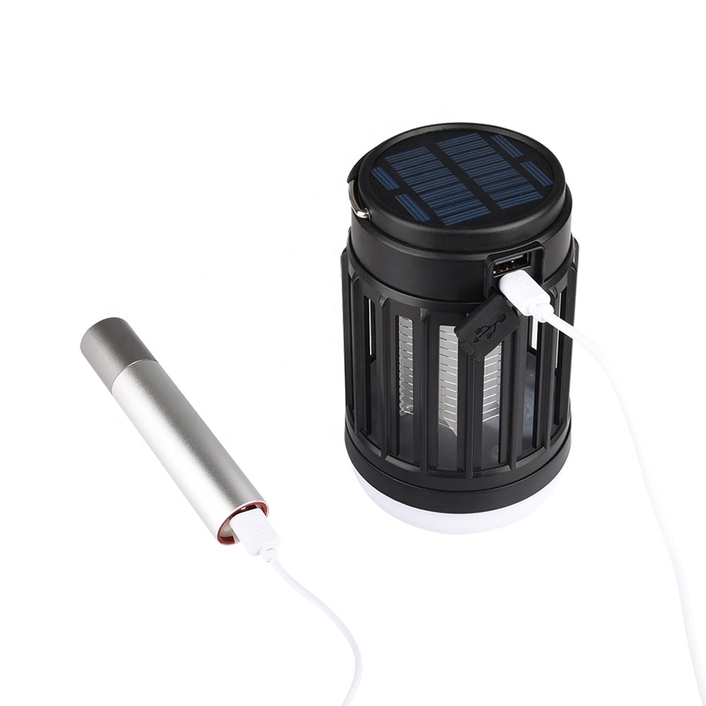 STARYNITE solar power anti mosquito insert killer trap lamp electric bug zapper with led camping lantern tent light