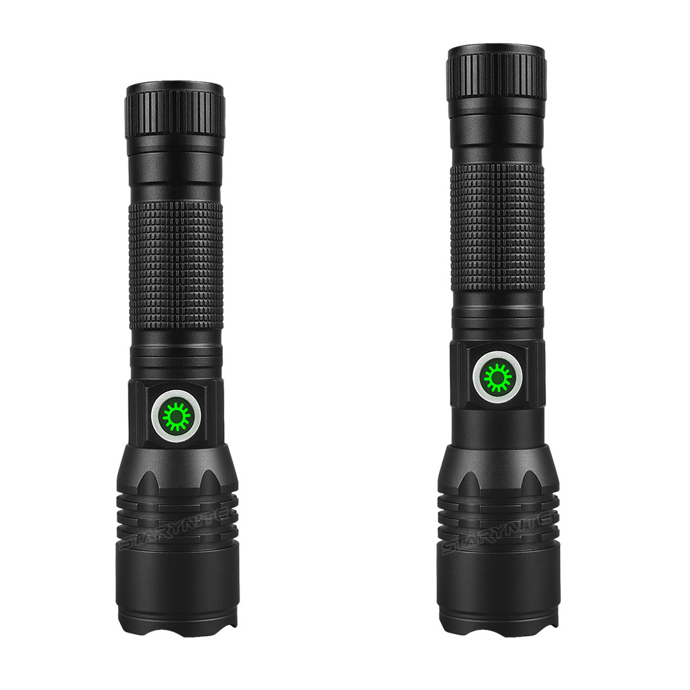 STARYNITE cheap XHP 50 rechargeable handheld led tactical 18650 battery flashlight with type c usb charging port