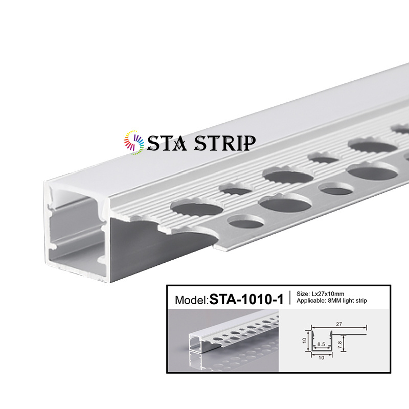 Trimless Decke Plaster Channel Perfil Aluminio De Led Strip Light Led Recessed Wall Ceiling Profile Light With Milky Cover