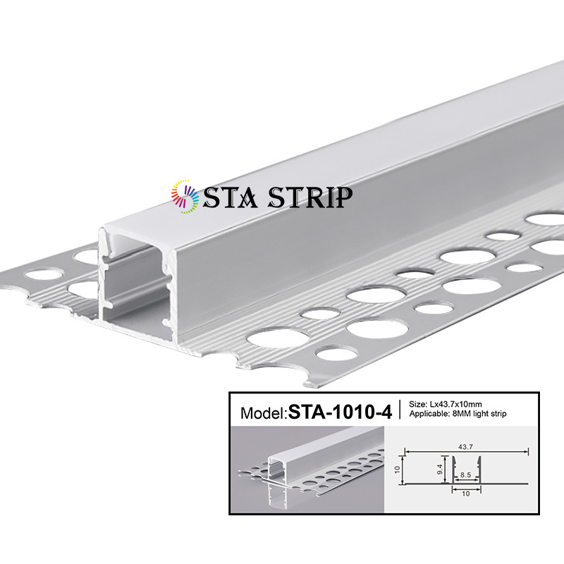 Trimless Decke Plaster Channel Perfil Aluminio De Led Strip Light Led Recessed Wall Ceiling Profile Light With Milky Cover