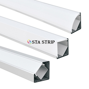 Led Aluminum Profile Surface Mount Linear Lighting Profil Channel Housing 45 90 Degree Corner Aluminum Profile LED Strip Light