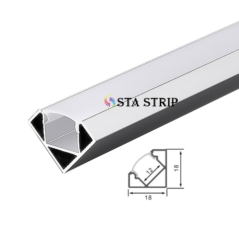 Aluminum Corner Led Profile With Pc Cover Channel 90 Degrees Angle Silver Black White Aluminum Strip Extruded Corner Led Profile