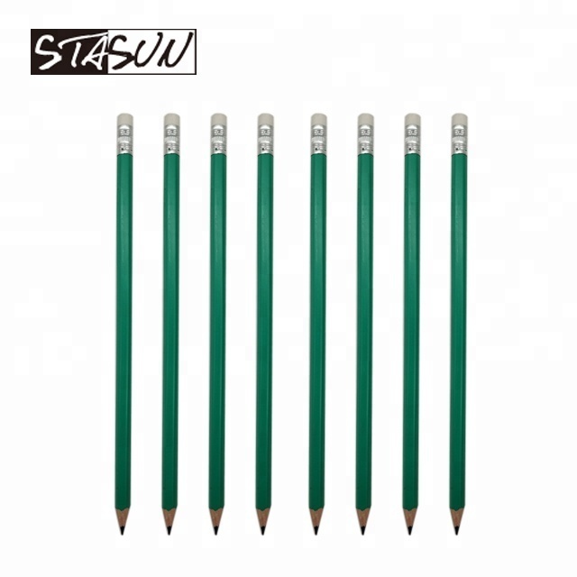 STASUN cheap price stationery Wooden Free pre-sharpened HB Plastic Pencil With Eraser for School And Office