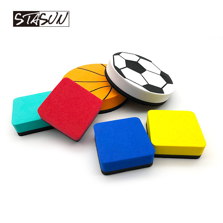 STASUN square small size customized Logo dry erase EVA magnetic felt whiteboard eraser