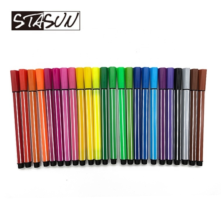 Stasun high quality back to school Multi Colors Washable Drawing Felt Tip Water color Pen