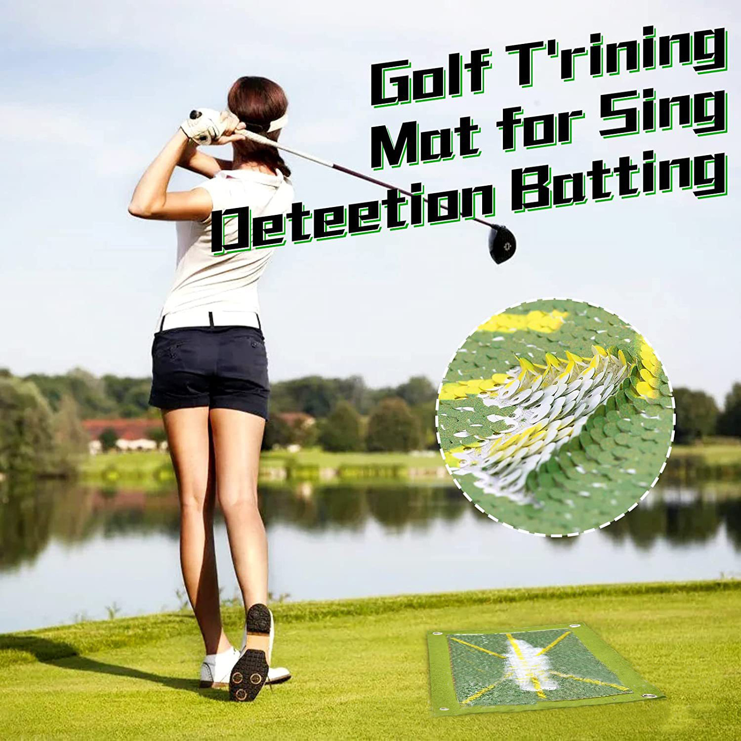 2023 Hot Sell Golf Training Mat Practice Hitting Aid Durable Marking Pad Direction Detection Analysis Golf Swing Trajectory Pad