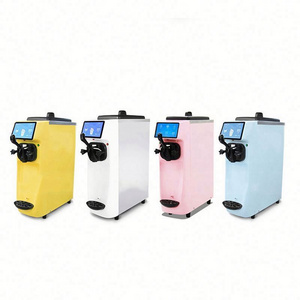 25L/H Soft Serve Floor Model Ice Cream Machine with Air Pump, 2 Hoppers, and 3 Dispensers 110V-230V