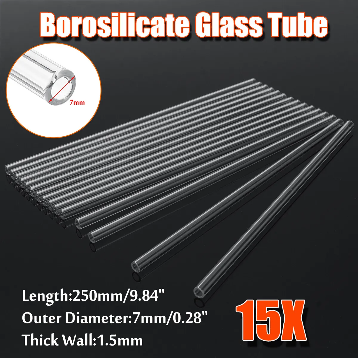 Borosilicate Glass Tube, O.D, 80mm, THK, 2.8mm / 5mm, L, 100mm / 200mm / 250mm / 300mm High Temperature Resistant Glass Tube