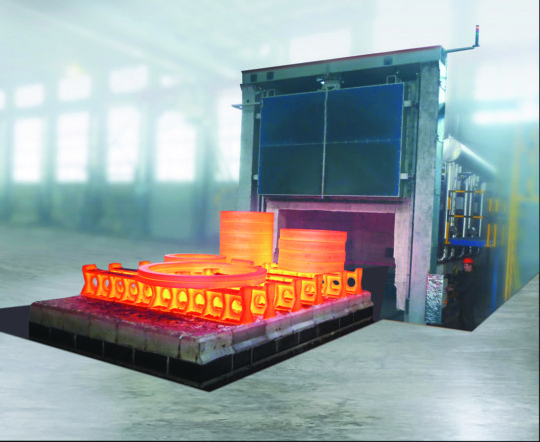 1300 degree  electric resistance furnace bogie hearth furnace car bottom furnace for forgings and castings