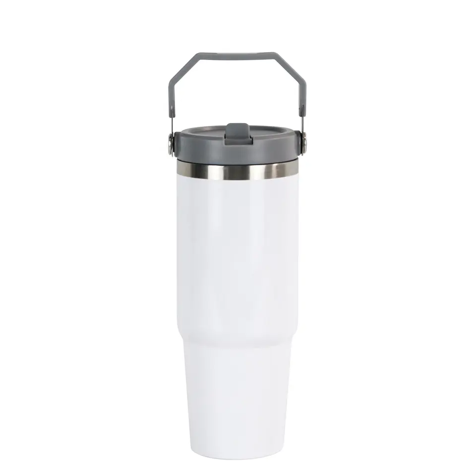 Hot sale 30oz Travel Sublimation Car Cup Holder Stainless Steel T-shaped Car Tumbler Coffee Mug With Portable Cover