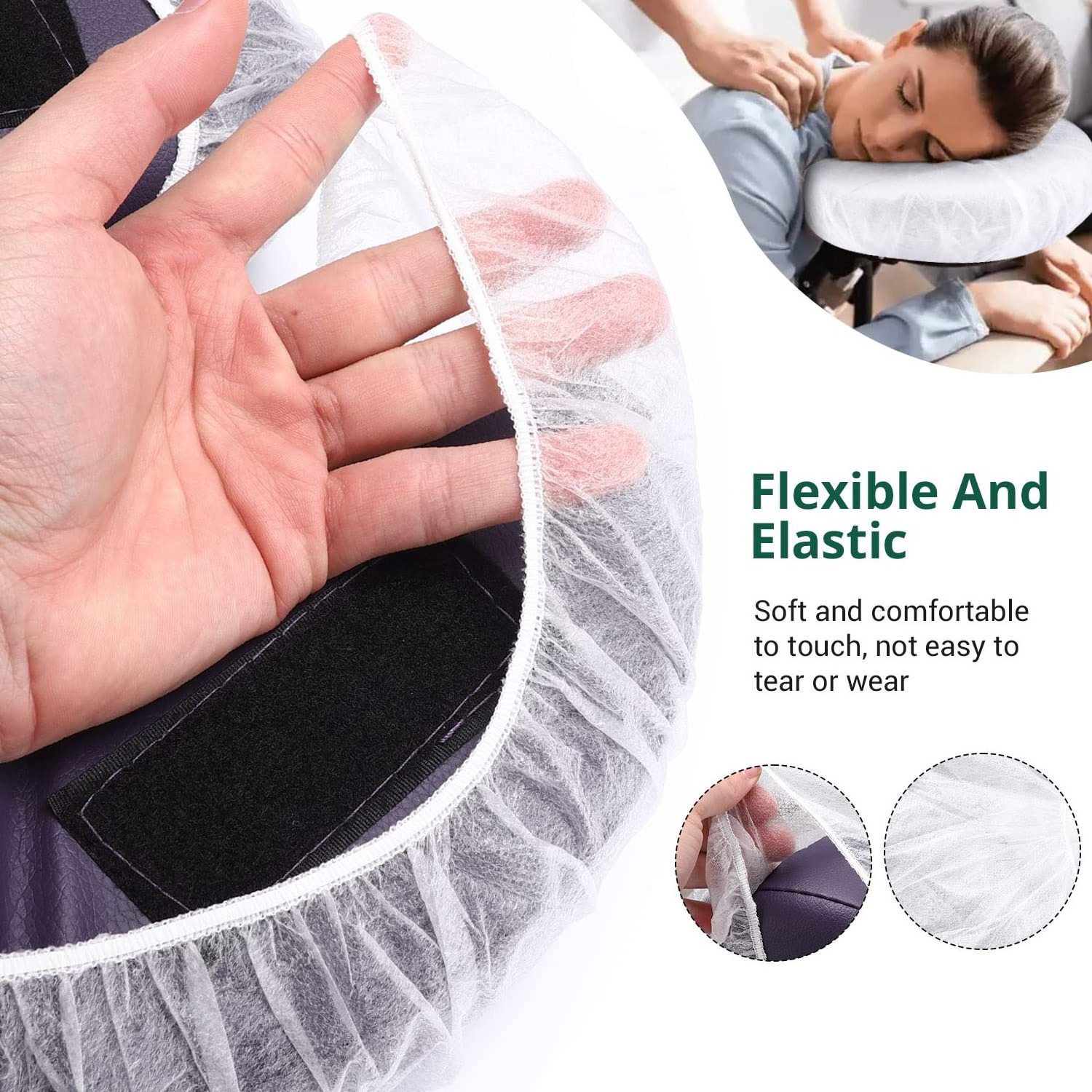 High Quality Disposable U-Shaped Non-Woven Face Cradle Covers Fitted Face Rest Pillow Covers for Massage Beds