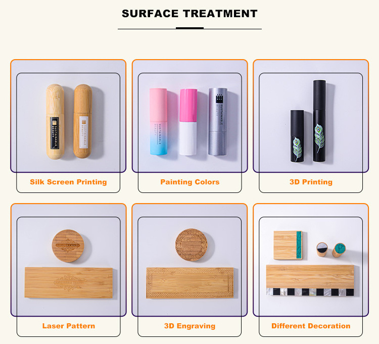 Vendor Wholesale Wooden & Bamboo Packaging 5g Cosmetic Packaging Pink Rose Bow Lipstick Case Empty Lipstick Tube