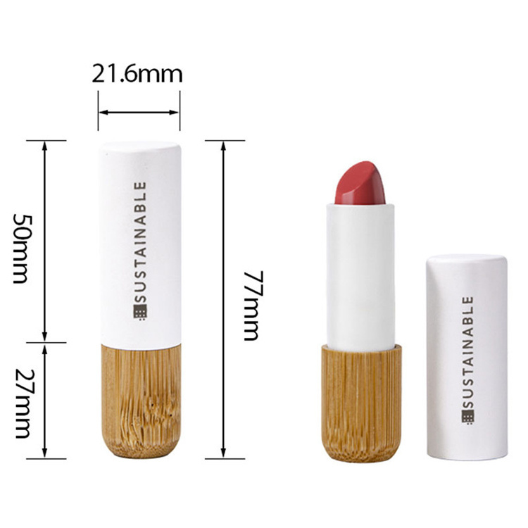 Custom Logo Packaging Box Wholesale Bulk 15ml Bamboo Cosmetics Empty Lipstick Tubes