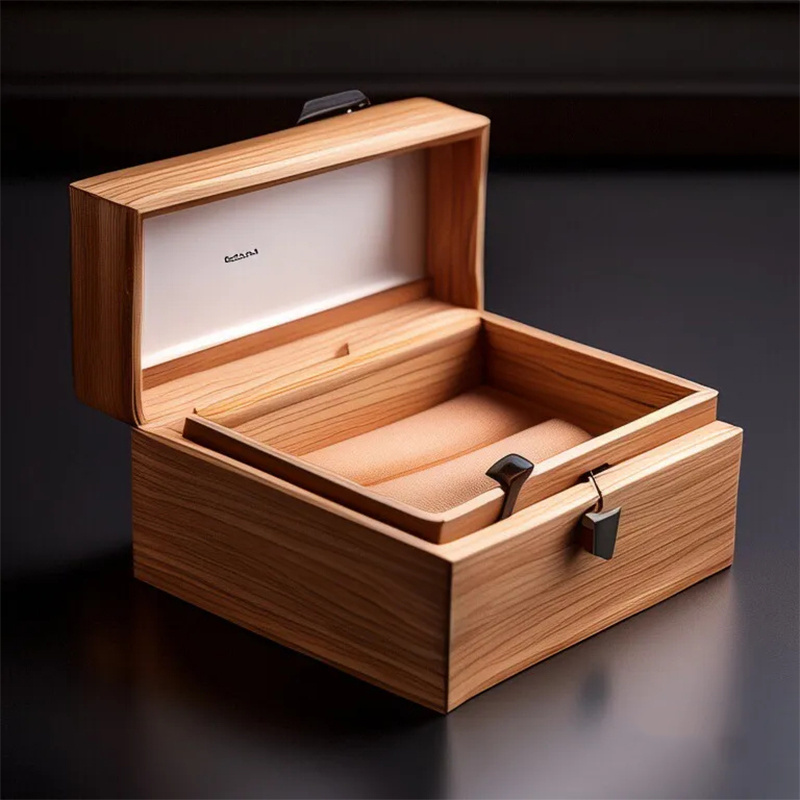 New Arrival Double Open Bamboo Wood Single Smart Watch Storage Box Mechanical Quartz Watches Packaging Gift Box Pillow Insert