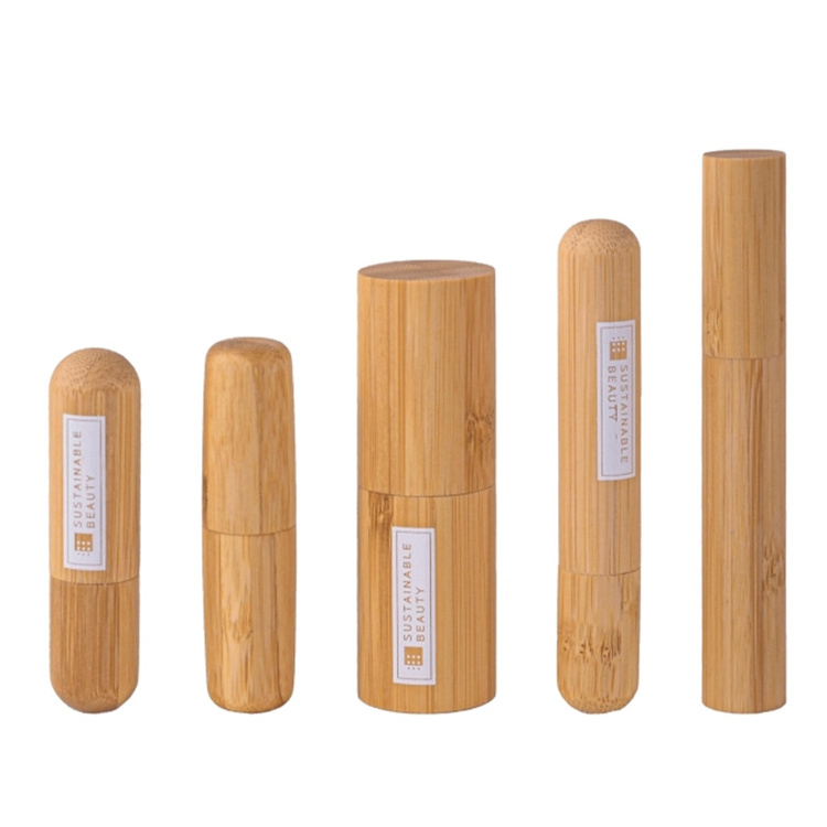 Custom Logo Packaging Box Wholesale Bulk 15ml Bamboo Cosmetics Empty Lipstick Tubes