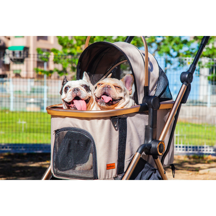 Trade Assurance Premium Product Foldable Pet Stroller Dog Large Space Folding Pet Stroller