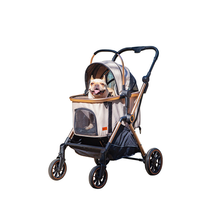 Trade Assurance Premium Product Foldable Pet Stroller Dog Large Space Folding Pet Stroller