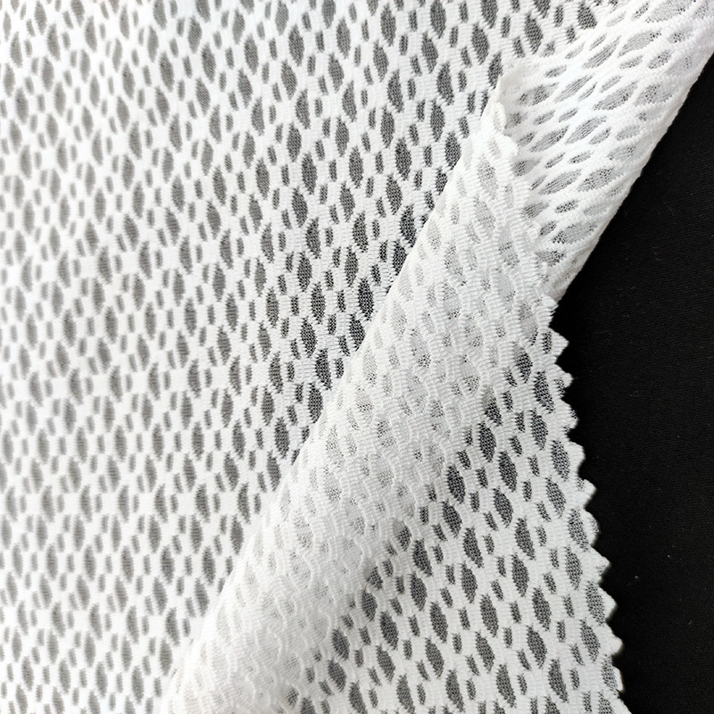 Miti Element Small MOQ High Elastic 152CM 120gsm 89% Polyester 11% Spandex Jacquard Spider Weft Knitted Mesh for Sliding Suit