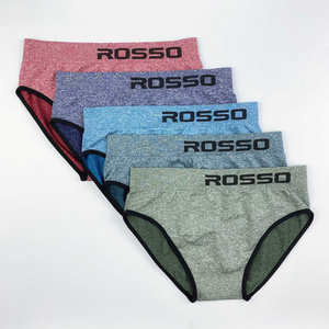 S001 OEM custom logo melange mixed color boxer briefs seamless briefs for men's underwear