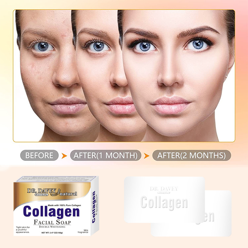 DR.DAVEY Collagen Facial Soap Double Whitening made with 100% Pure collagen New soap whitening soap