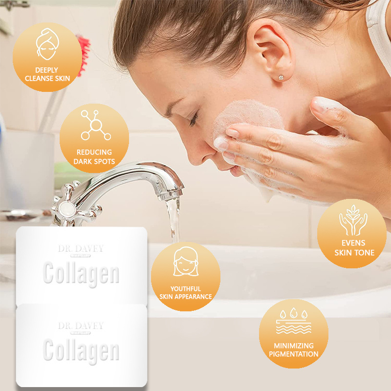 DR.DAVEY Collagen Facial Soap Double Whitening made with 100% Pure collagen New soap whitening soap