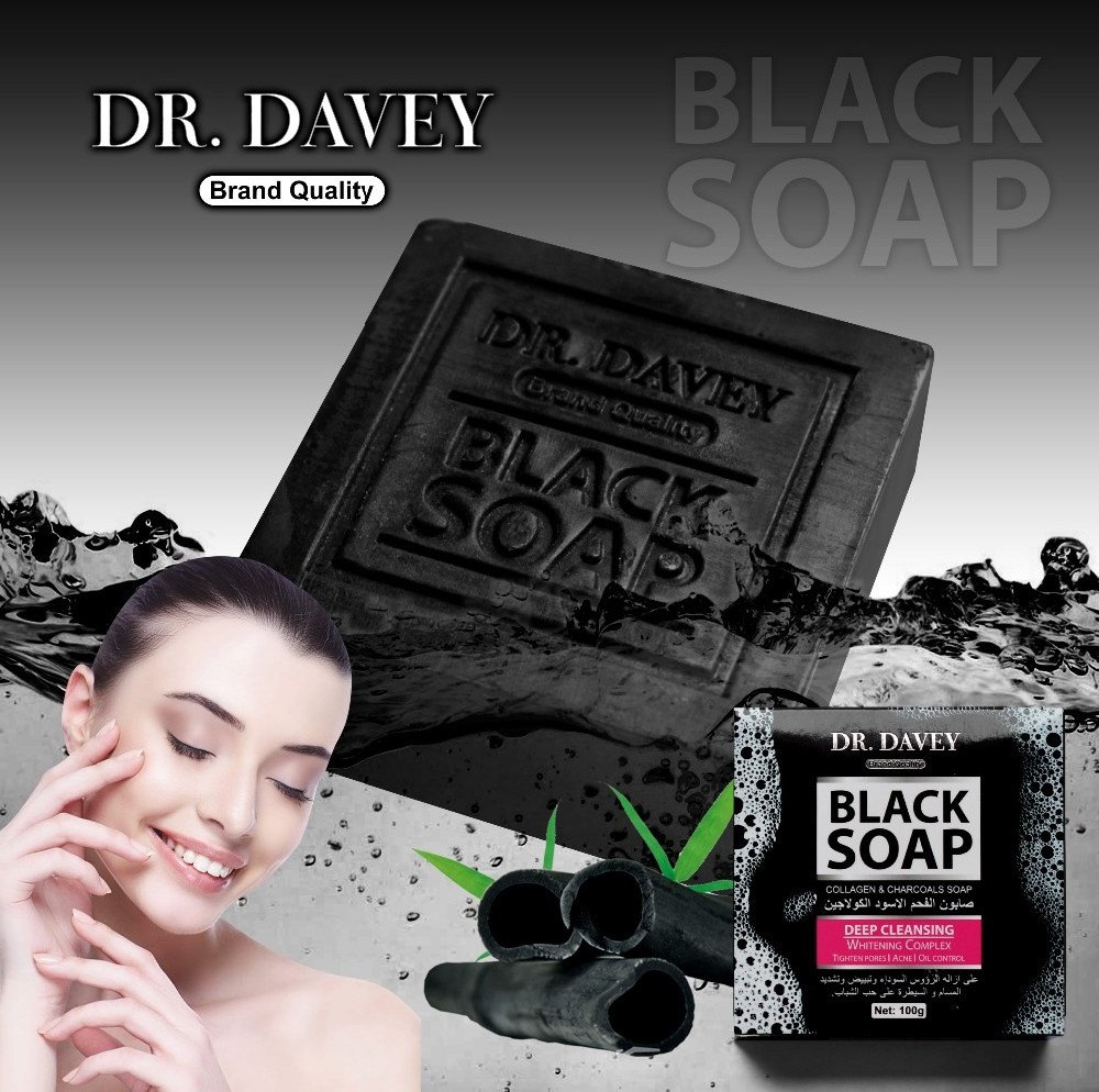 DR.DAVEY CLEANSING WHITENING COLLAGEN & CHARCOALS BLACK SOAP