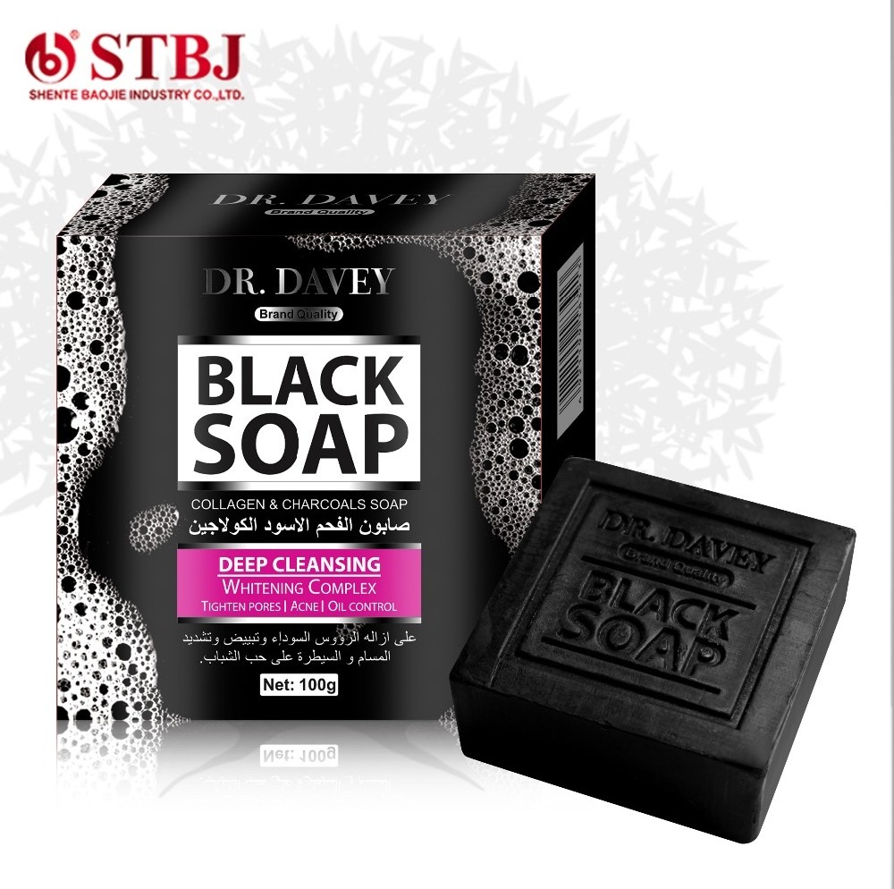 DR.DAVEY CLEANSING WHITENING COLLAGEN & CHARCOALS BLACK SOAP