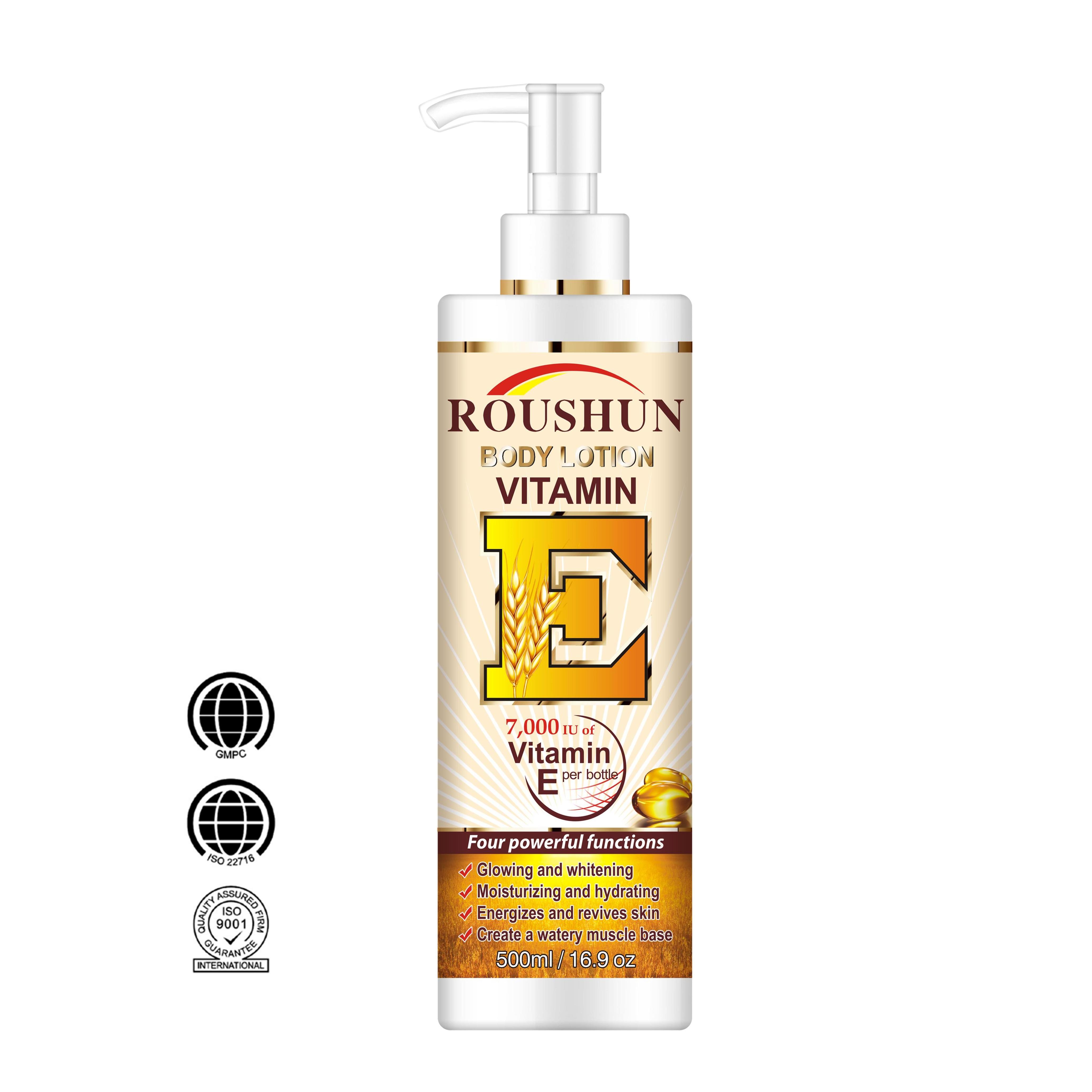 ROUSHUN Vitamin E Body Lotion  Moisturizing Whitening Skin Anti-aging Brightening 480ML