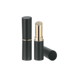 wholesale unique customized chapstick tube gold rim black empty round lipstick container tube