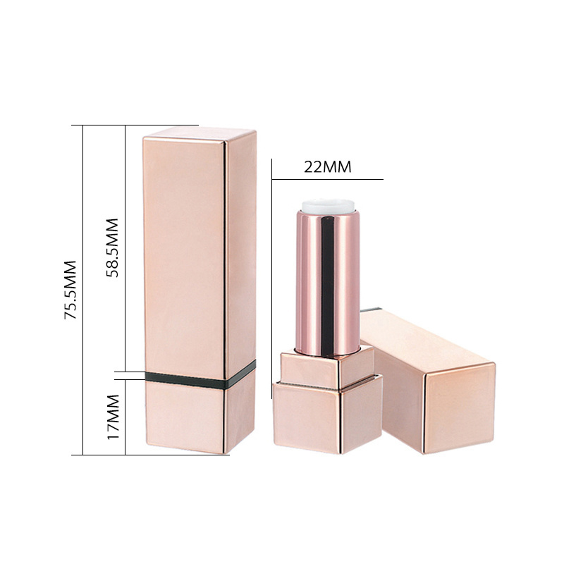 fancy design private label unique lipstick tube manufactures custom flat glitter rose gold lipstick tube case packaging 12.7 mm