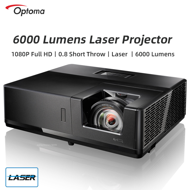 Optoma Laser Short Throw Projector 3D 6000 Lumens For Home Theater 1080P FULL HD Compatible 4K HDR Beamer Cinema EL600HTST