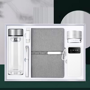 10000mAh power bank&notebook&umbrella&32GB USB flash drive &pen&temperature display glass bottle corporation gift set